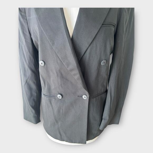 Vintage 90s Black Double Breasted Blazer Women's RPM Next Wave Preppy Academia M - Picture 7 of 11